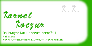 kornel koczur business card